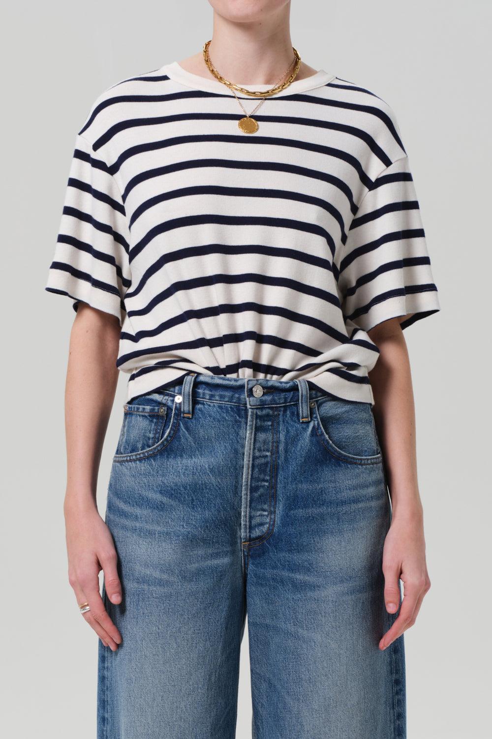 Goldie Stripe Tee-AZURE-XS-CLOTHINGTOPTANK-CITIZENS of HUMANITY