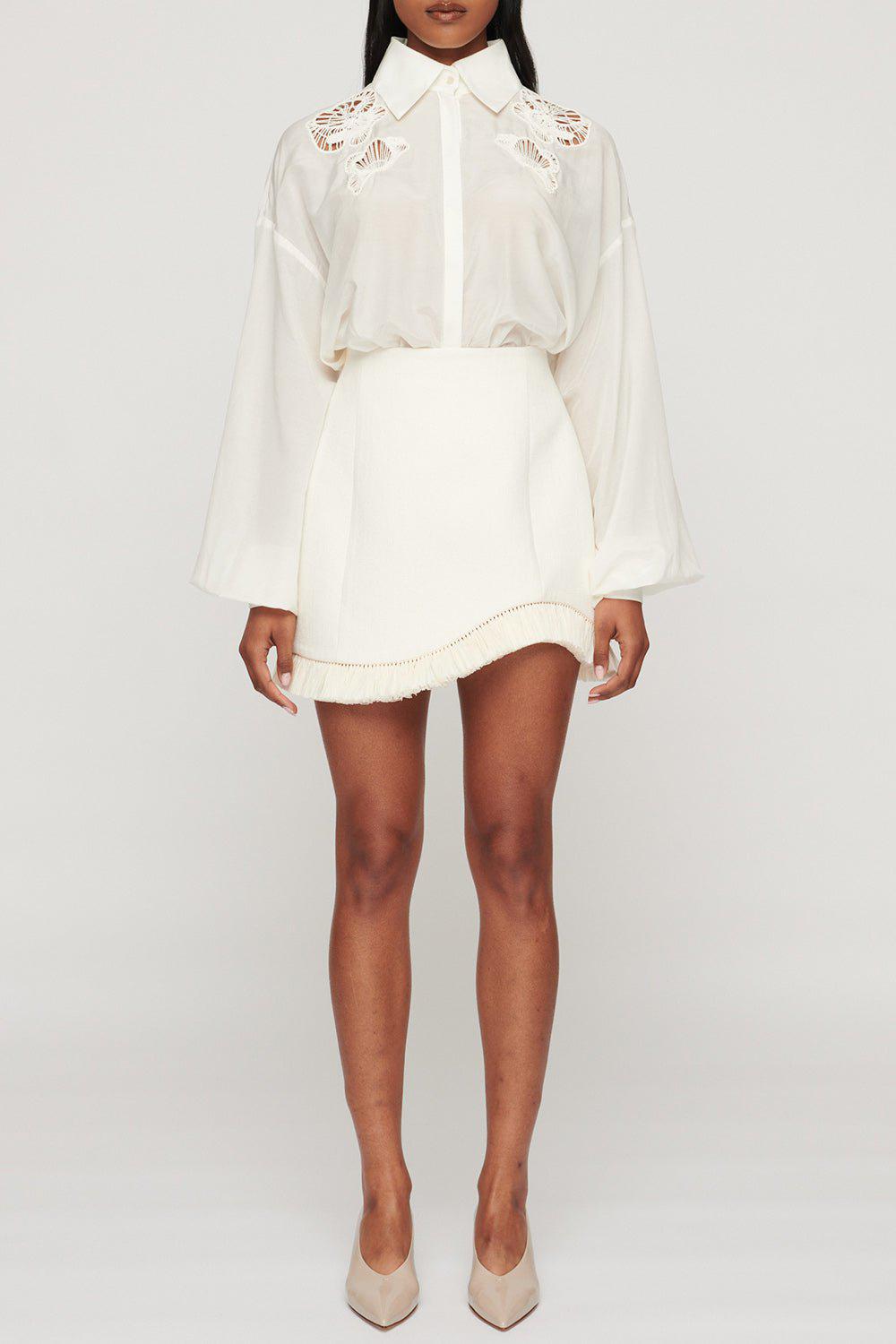 CLEA-Bowie Raffia Mini Skirt-