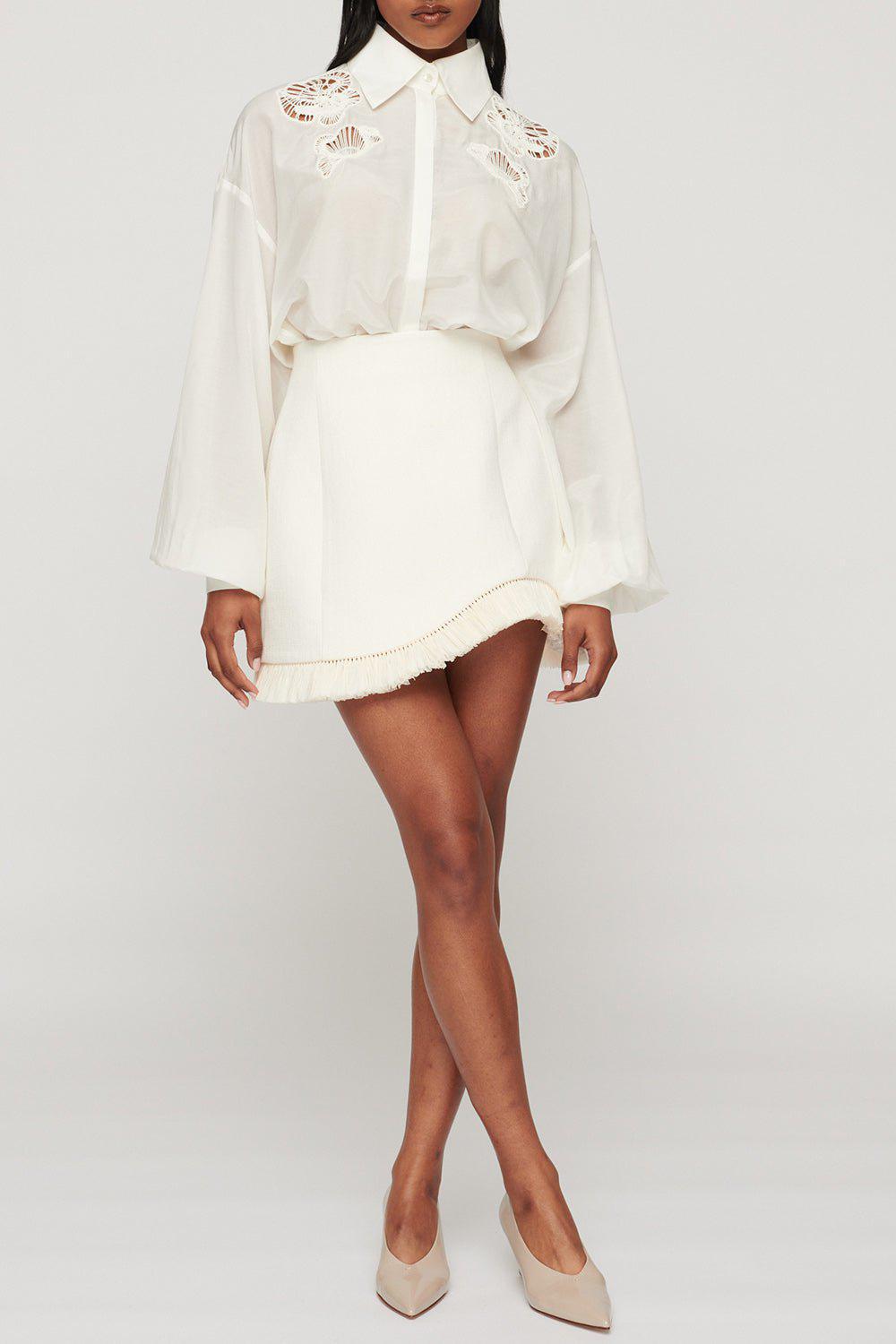 CLEA-Bowie Raffia Mini Skirt-