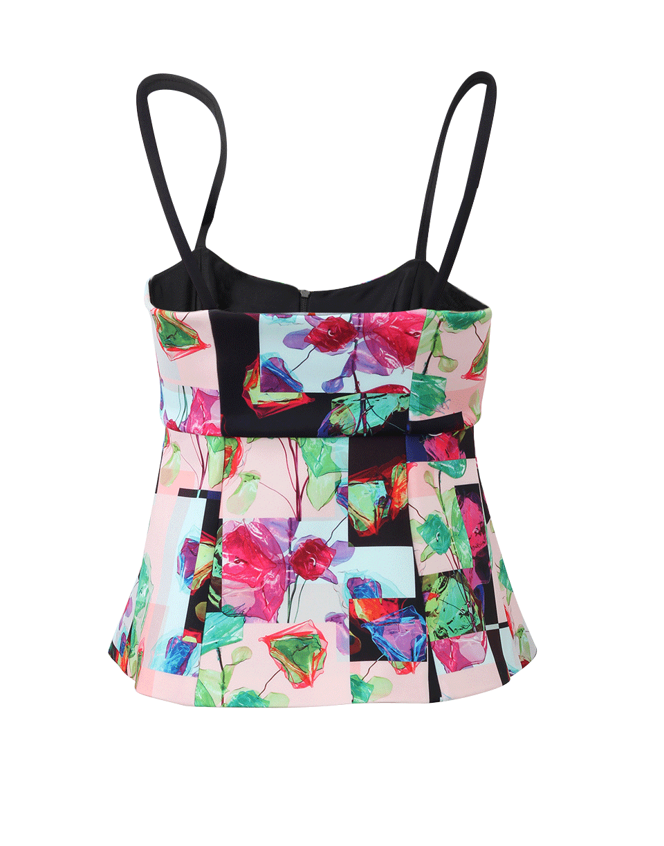 CLOVER CANYON-Peplum Zip Flower Tank-