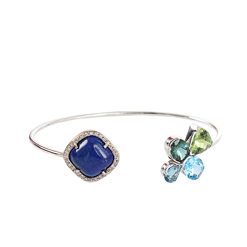 COLETTE JEWELRY-Lapis Lazuli Cuff Bracelet-WHT GOLD