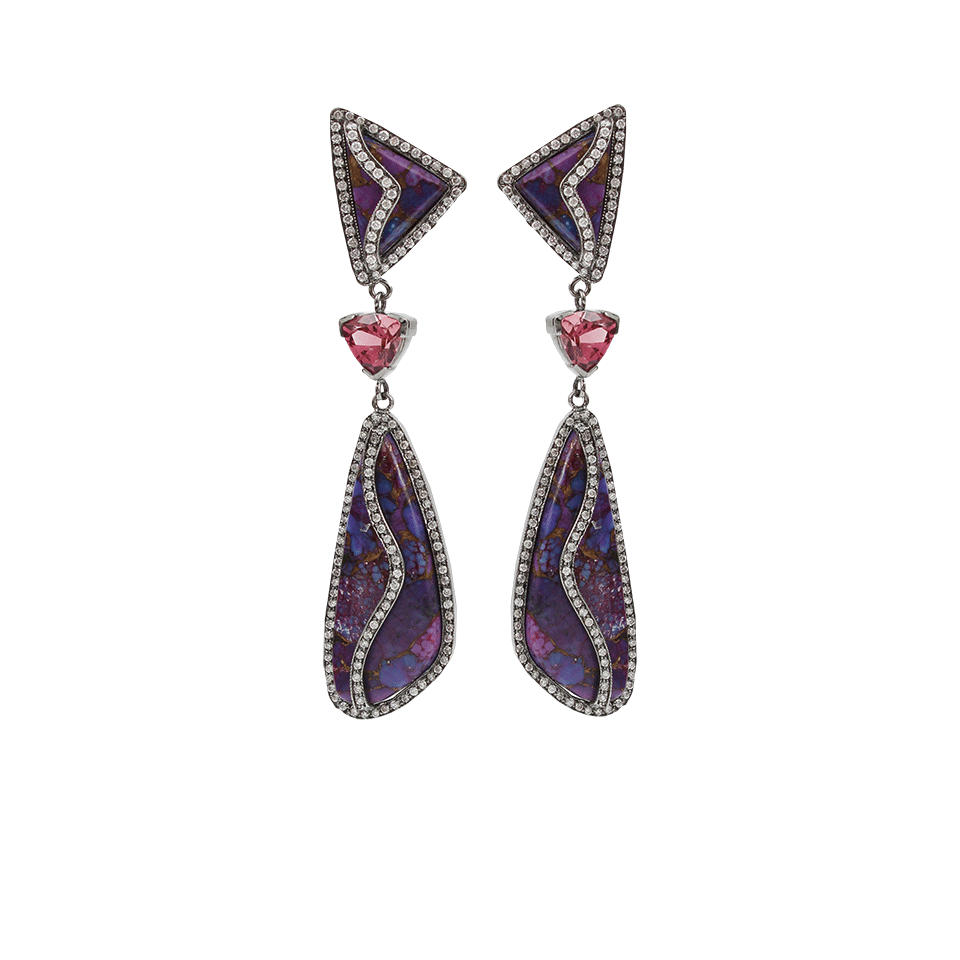 COLETTE JEWELRY-Purple Turquoise Earrings-BLACK GOLD