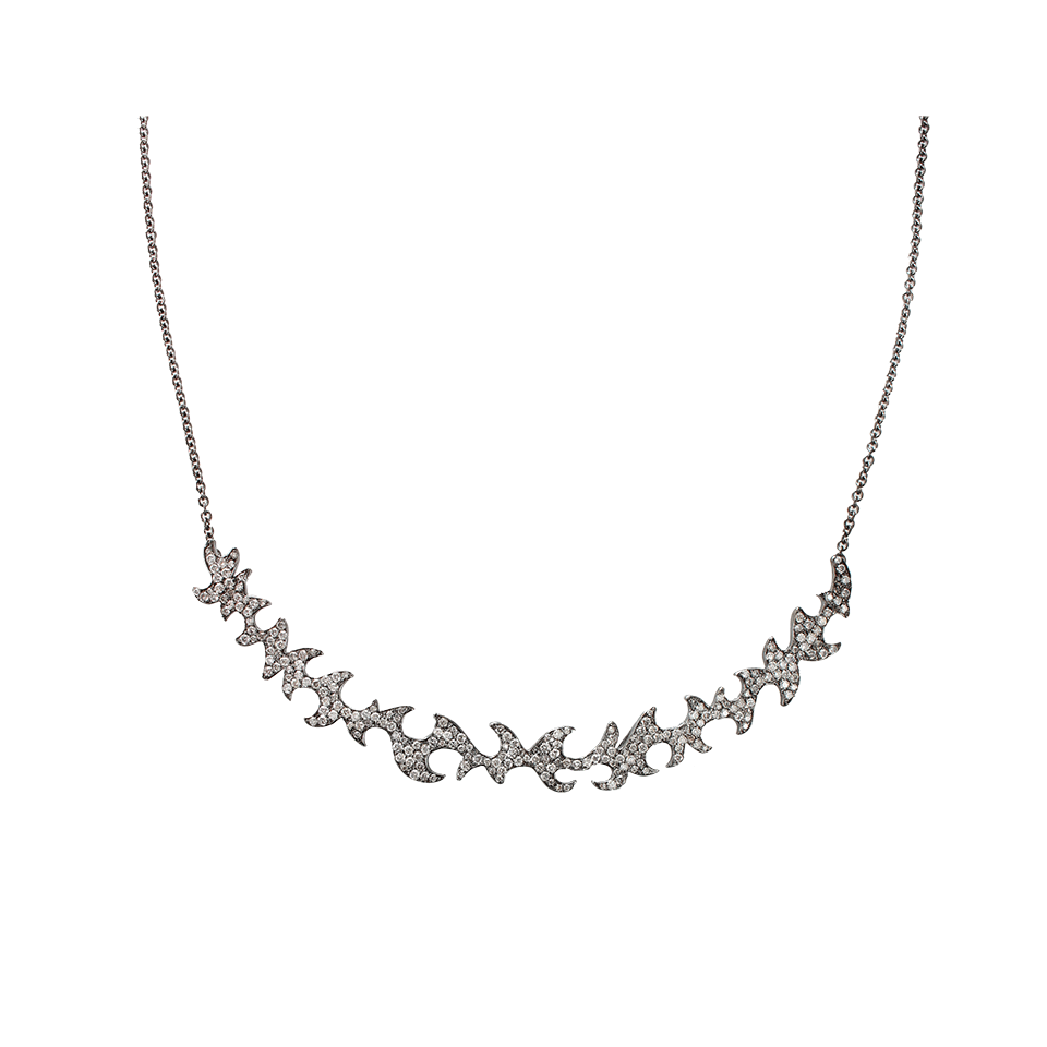 COLETTE JEWELRY-Diamond Pattern Necklace-WHITE GOLD