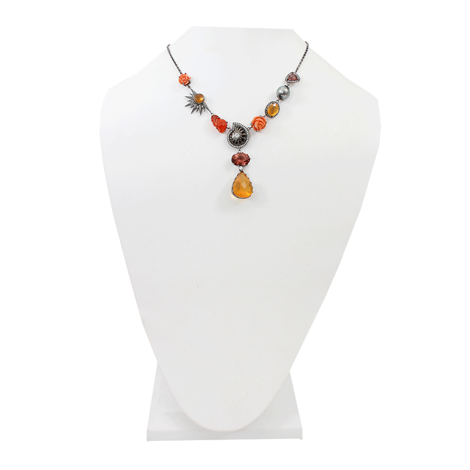 COLETTE JEWELRY-Fire Opal Pink Tourmaline Necklace-WHITE GOLD