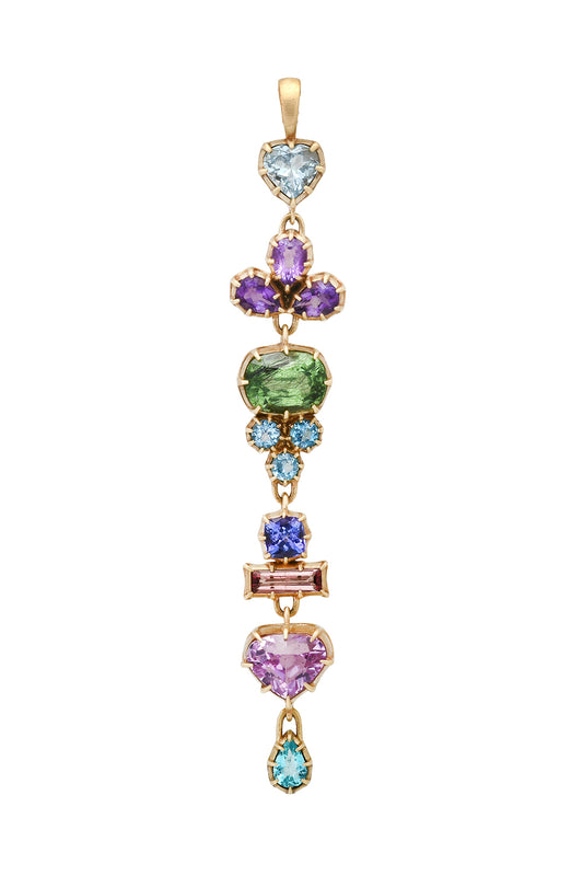 Aquamarine Sapphire Cielito Lindo Totem Pendant-YELLOW GOLD-JEWELRYFINE JEWELPENDANT-COLETTE JEWELRY