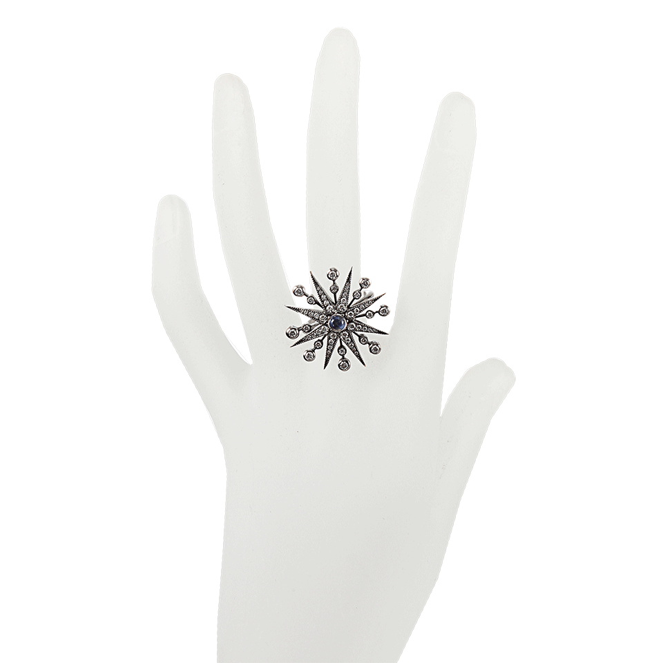 COLETTE JEWELRY-Diamond and Moonstone Starburst Ring-BLACK GOLD