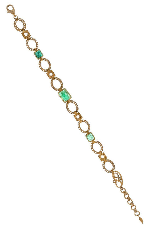 Emerald Mosaic Luminosity Bracelet-YELLOW GOLD-8-JEWELRYFINE JEWELBRACELET O-COOMI