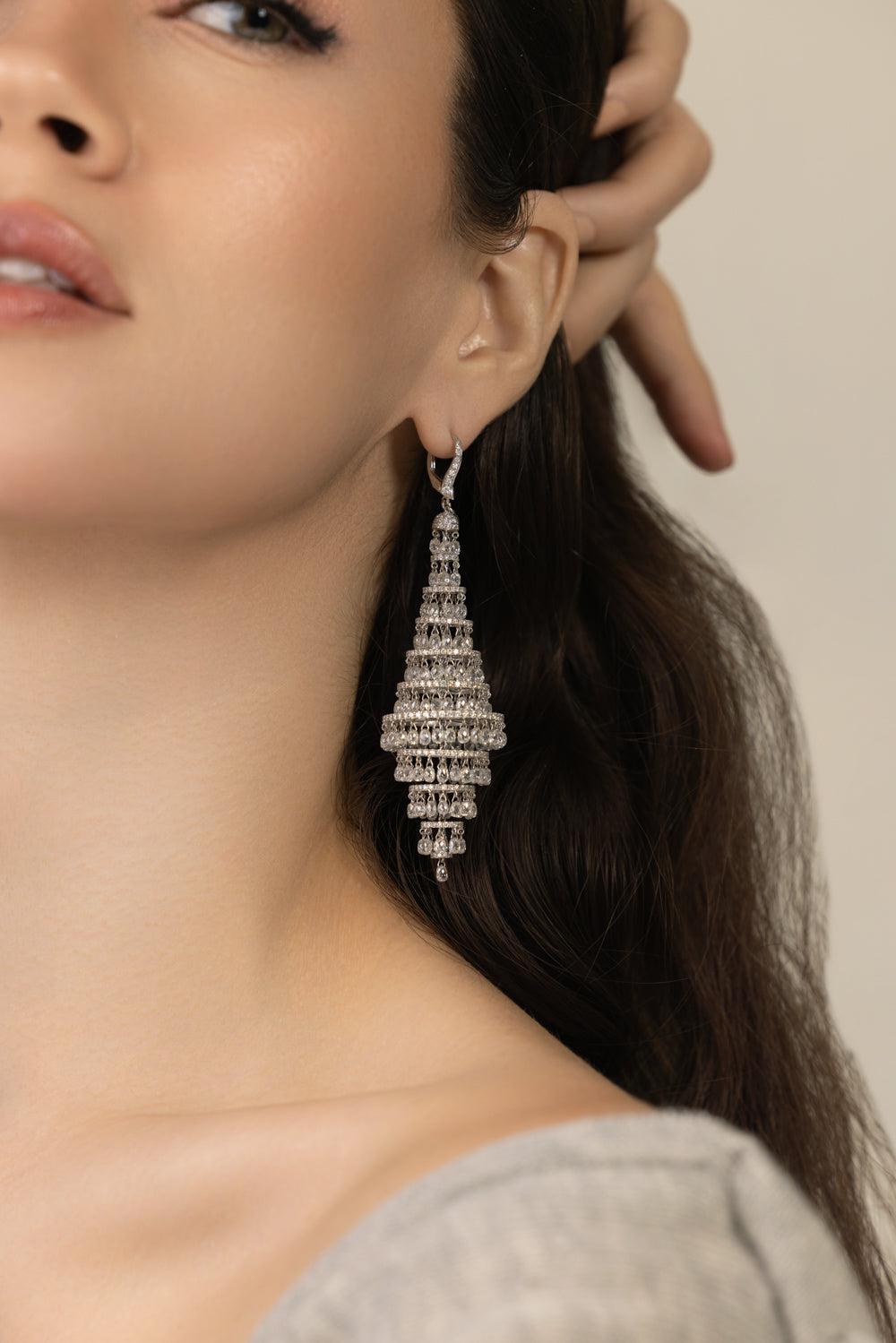 Trinity Contemporary Earrings-WHITE GOLD-JEWELRYFINE JEWELEARRING-COOMI