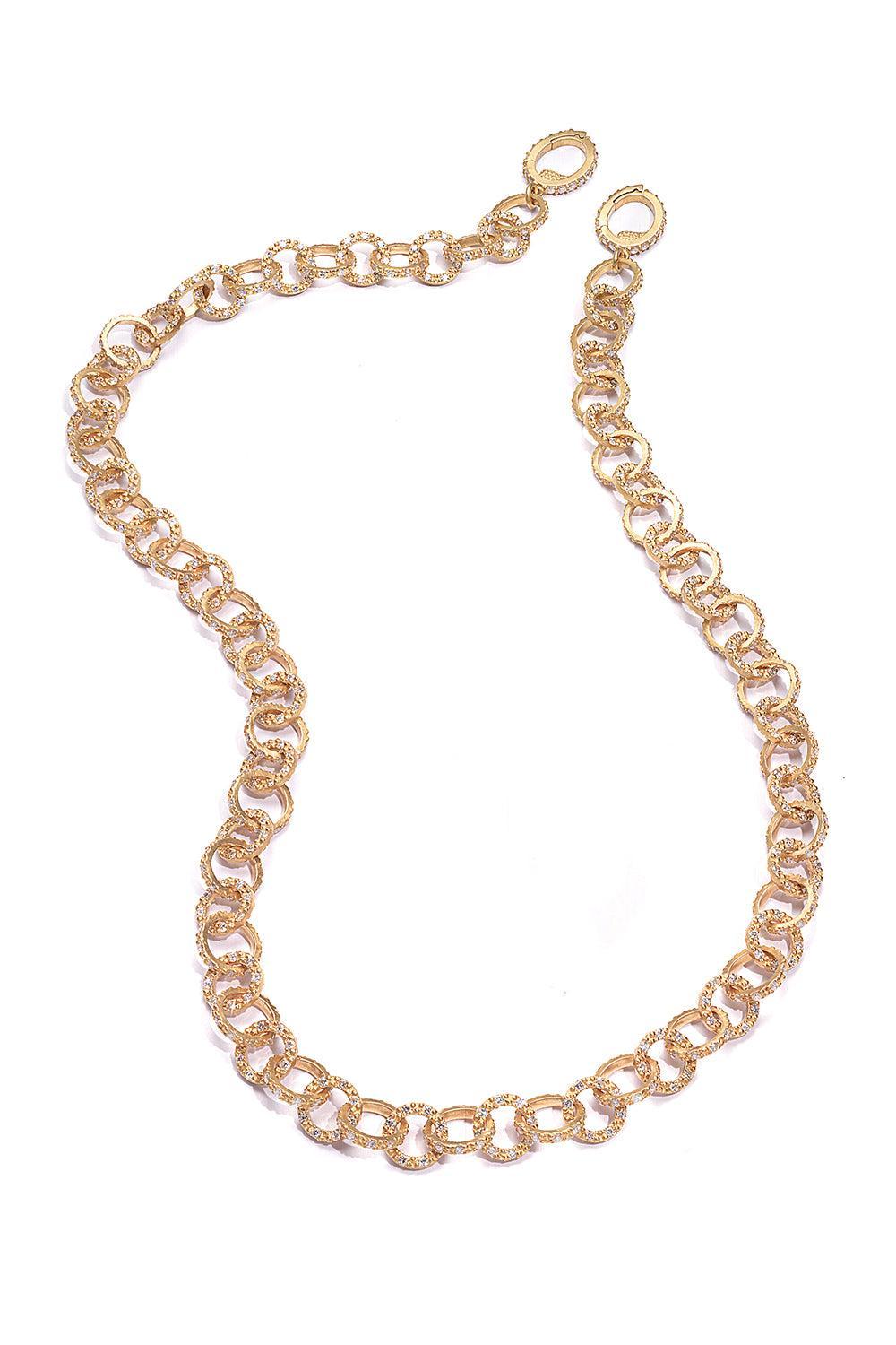 Diamond Chain Link Necklace-YELLOW GOLD-17-JEWELRYFINE JEWELEARRING-COOMI