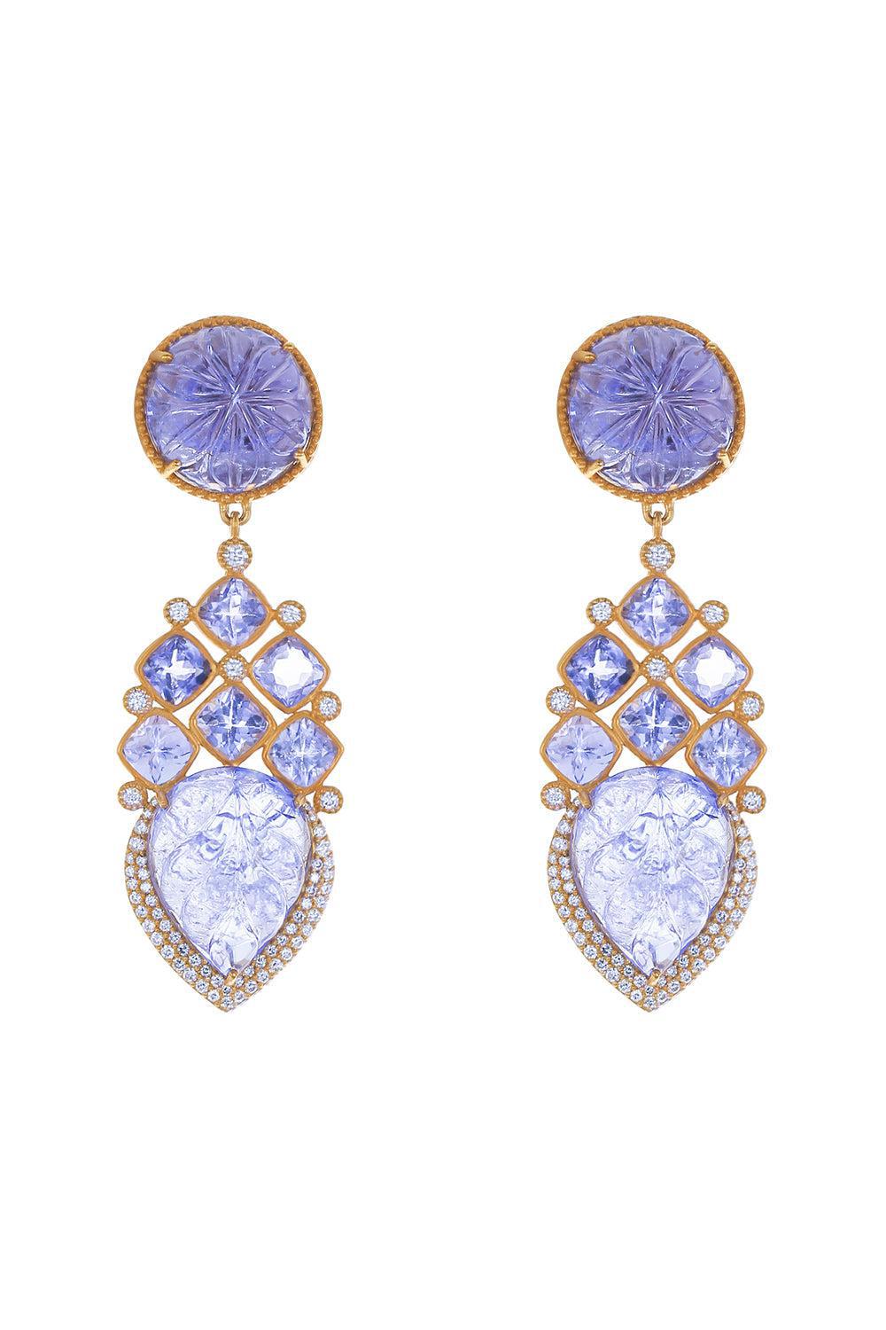 Tanzanite Affinity Earrings-YELLOW GOLD-JEWELRYFINE JEWELEARRING-COOMI