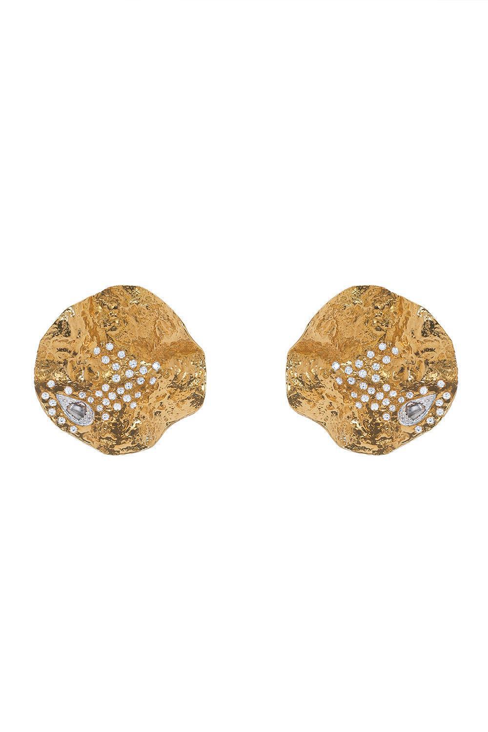 Wild Flower Serenity Earrings-YELLOW GOLD-JEWELRYFINE JEWELEARRING-COOMI