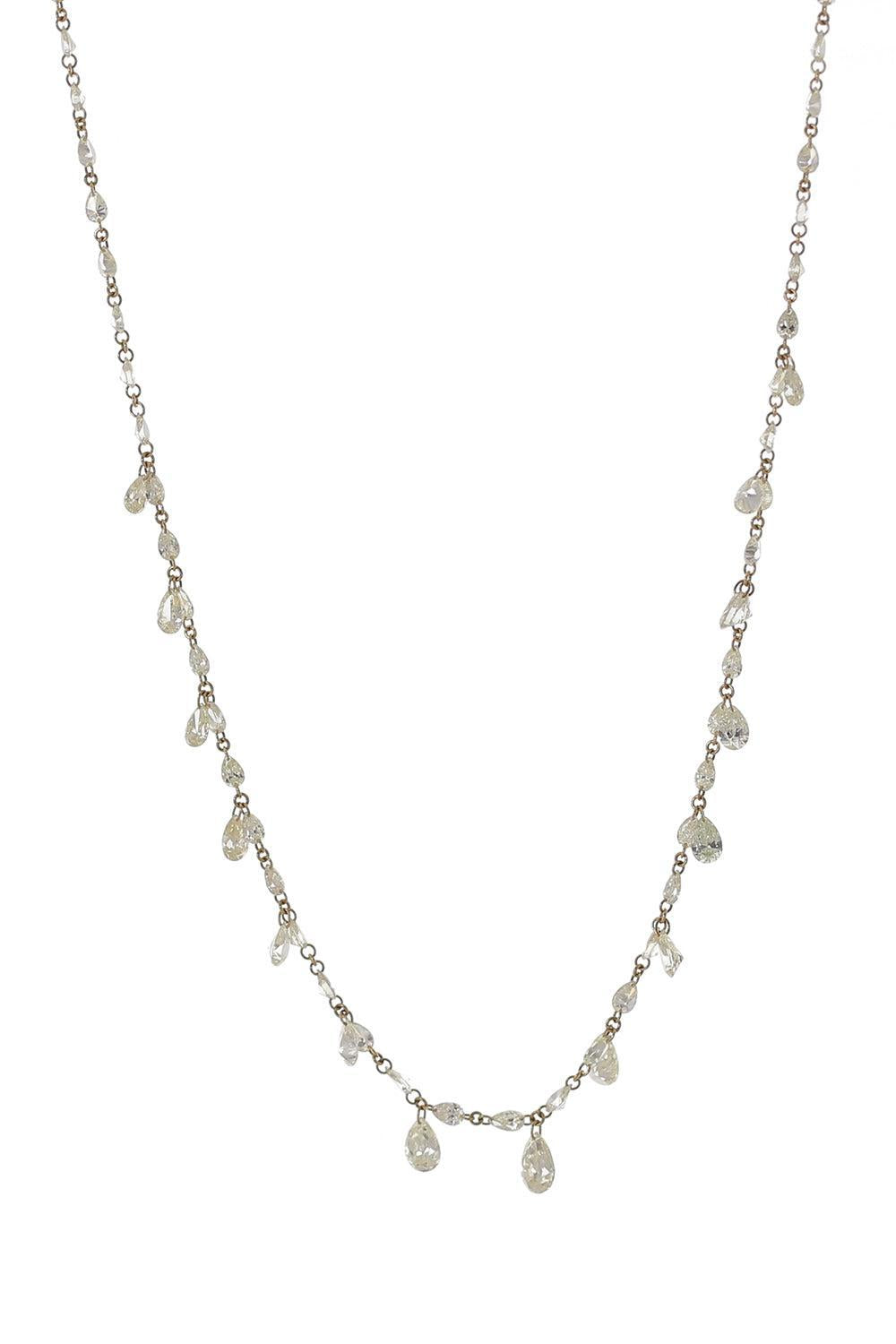 Diamond Full Cut Pear Drilled Necklace-YELLOW GOLD-18-JEWELRYFINE JEWELNECKLACE O-COOMI