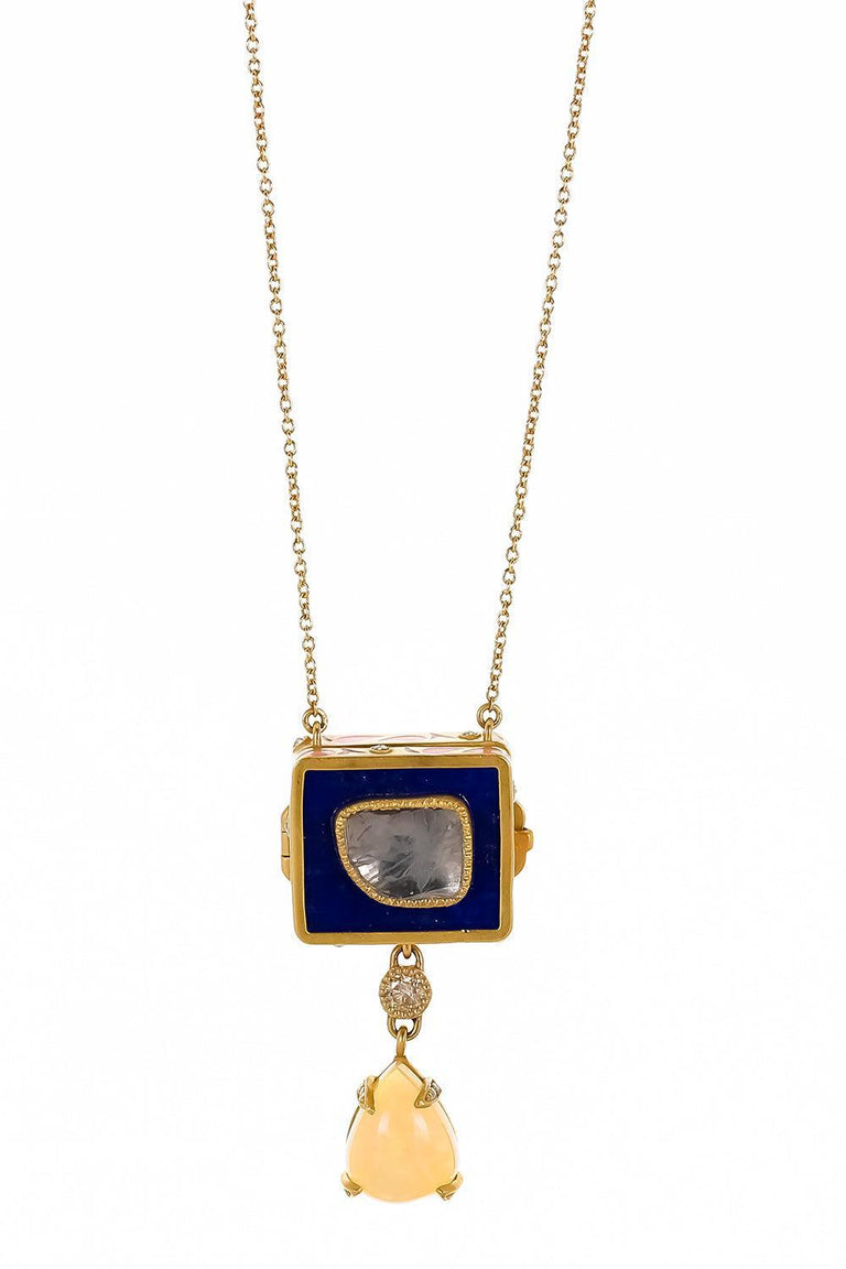 Lapis Locket Necklace