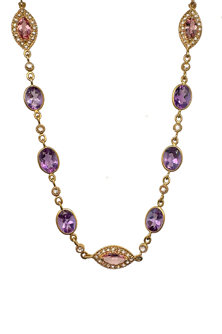 Amethyst Pink Tourmaline Affinity Necklace