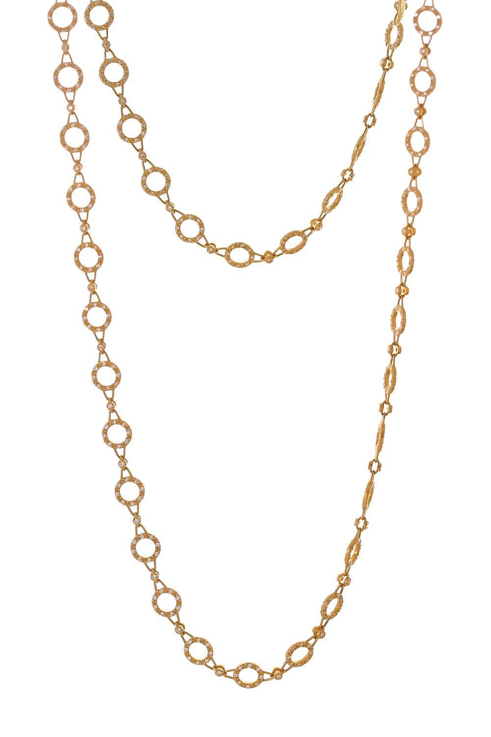 Diamond Round Link Chain Necklace-YELLOW GOLD-JEWELRYFINE JEWELNECKLACE O-COOMI