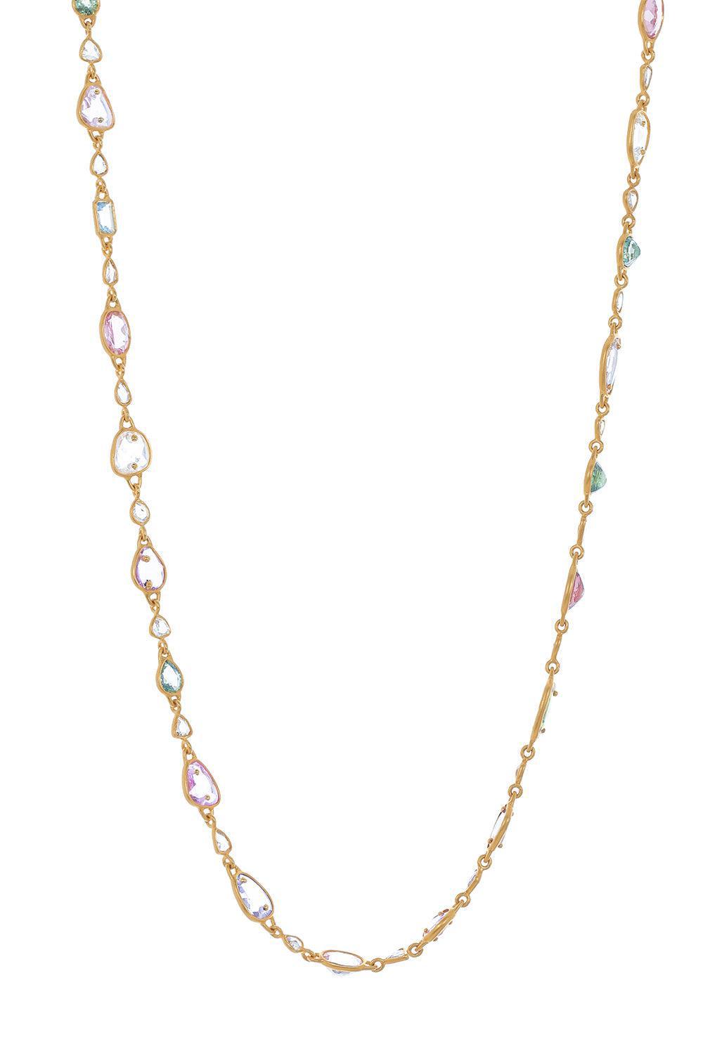 Mixed Sapphire Aquamarine Affinity Necklace-YELLOW GOLD-JEWELRYFINE JEWELNECKLACE O-COOMI