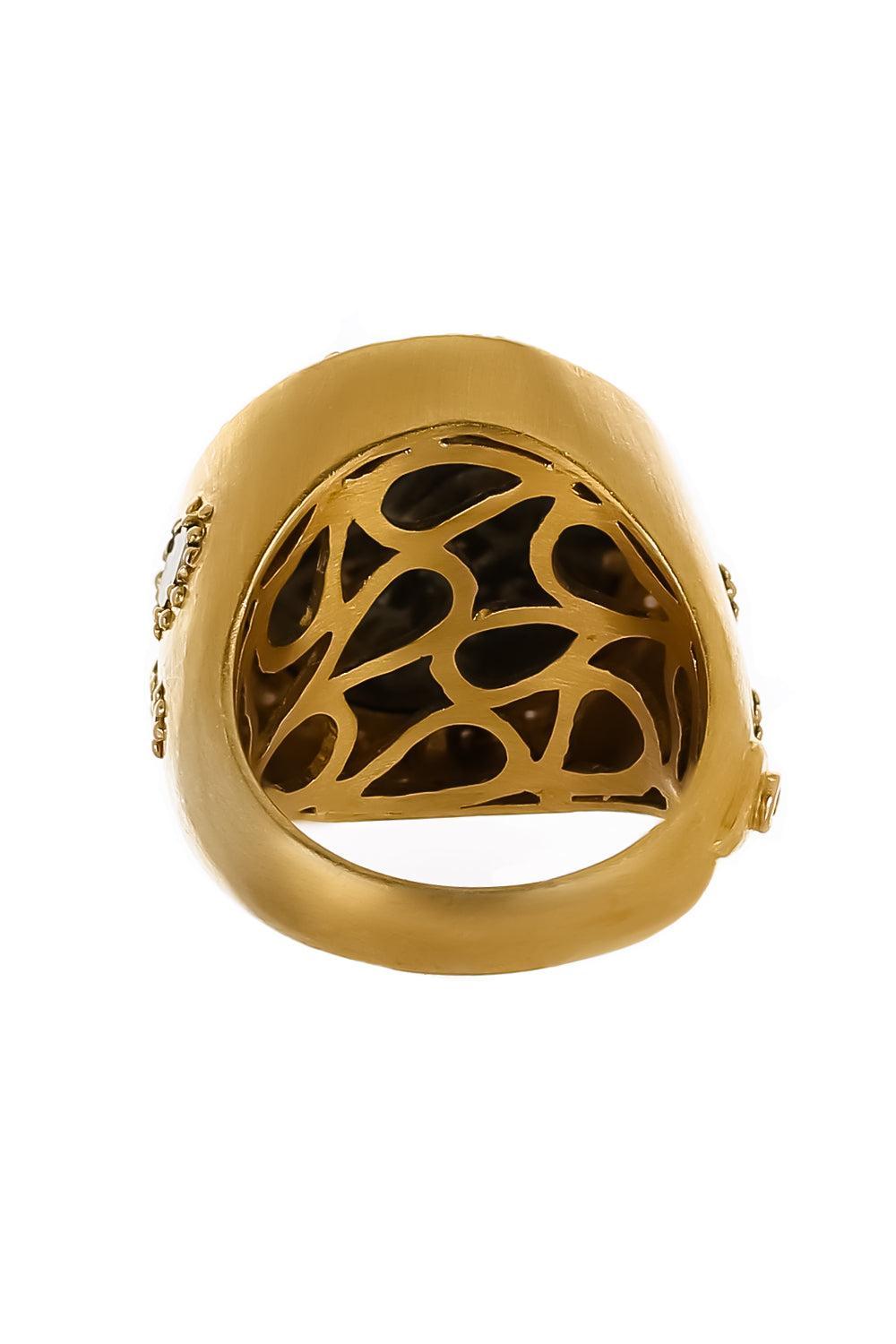 Diamond Antiquity Coin Ring-YELLOW GOLD-7-JEWELRYFINE JEWELRING-COOMI