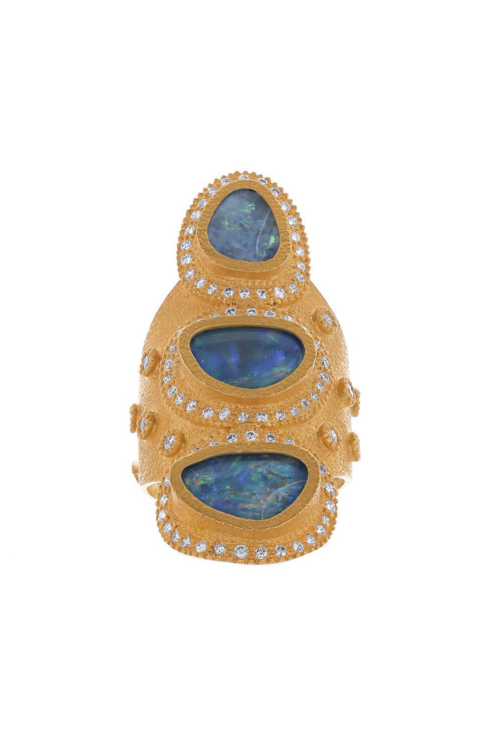 Triple Opal Affinity Ring-YELLOW GOLD-7-JEWELRYFINE JEWELRING-COOMI