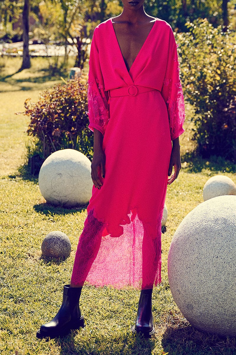 COSTARELLOS-Tira Crepe Blouson Dress-