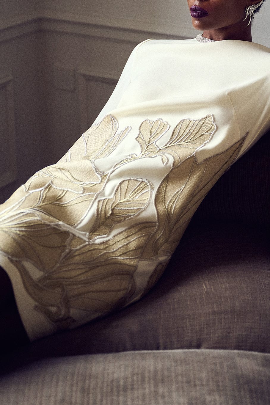 COSTARELLOS-Noelle Long Sleeve Shift Dress-