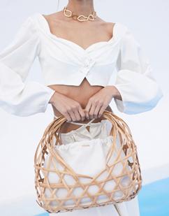 CULT GAIA-Natural Tan Aviva Top Handle Bag-NATURAL