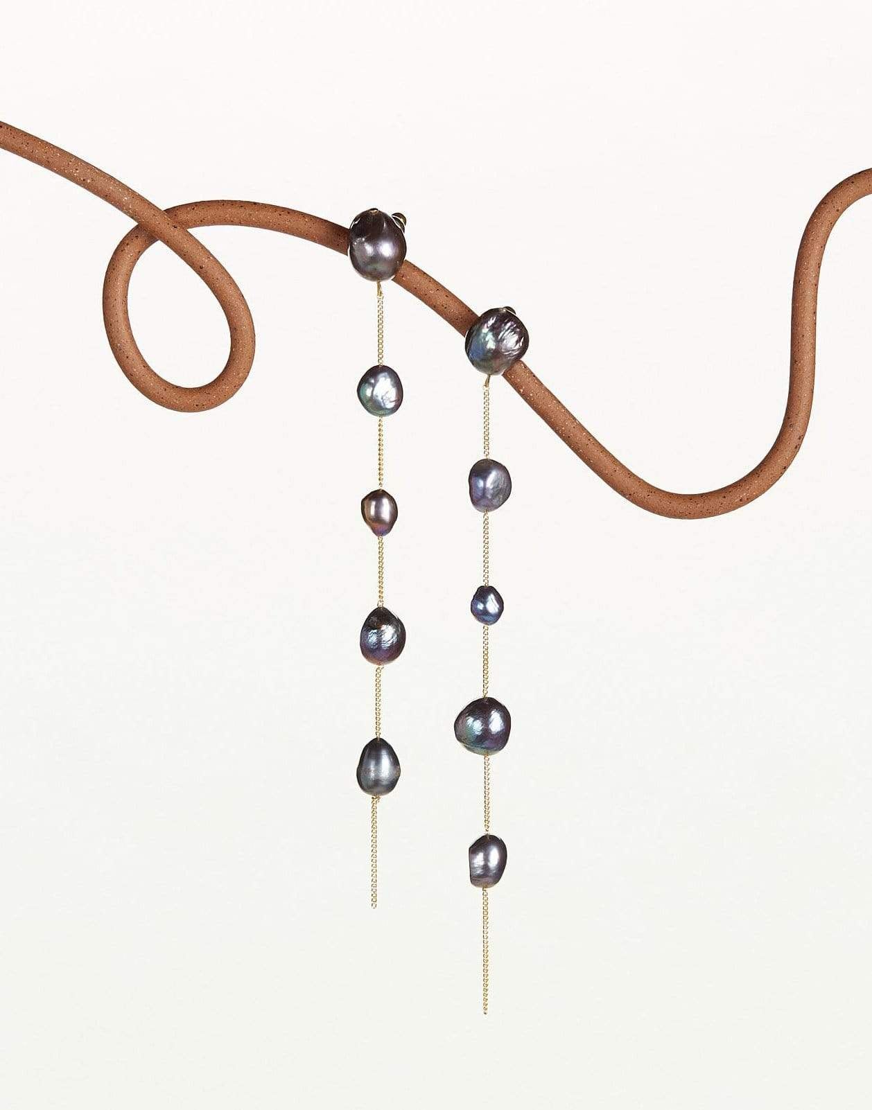 CULT GAIA-Black Pearl Atum Earrings-BLACK