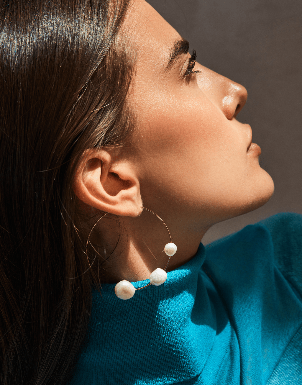 CULT GAIA-Nubia Pearl Hoop Earrings-PEARL