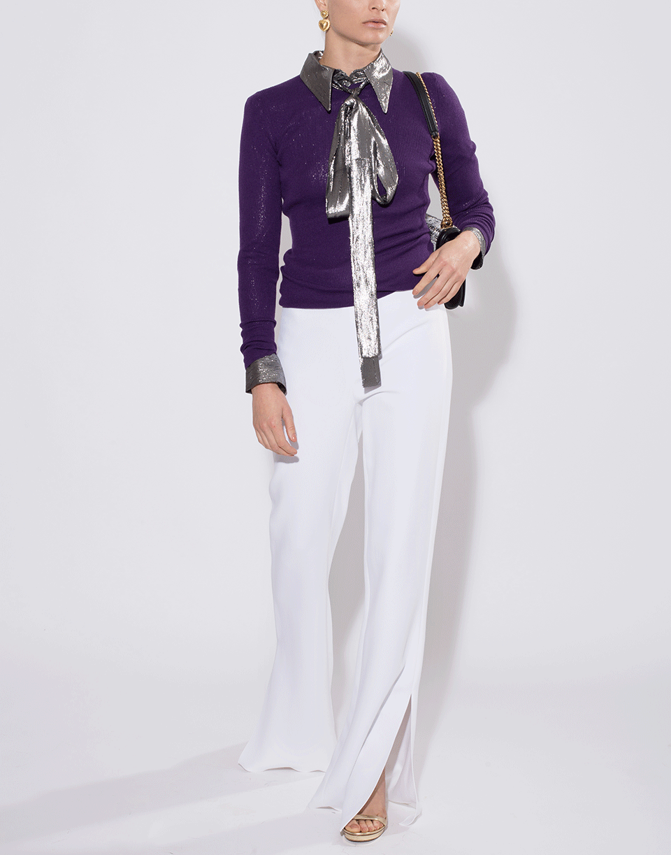 CUSHNIE-Flared Pant with Slits-