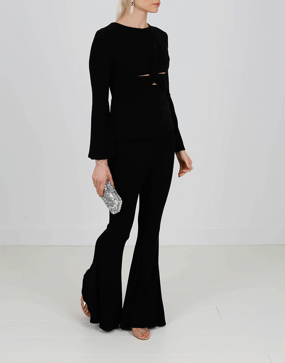 CUSHNIE-Cutout Waist Lounge Top-