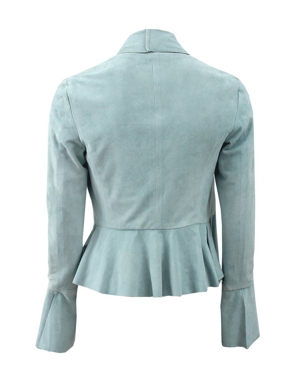 CYNTHIA ROSE-Short Cascade Suede Jacket-OCEAN