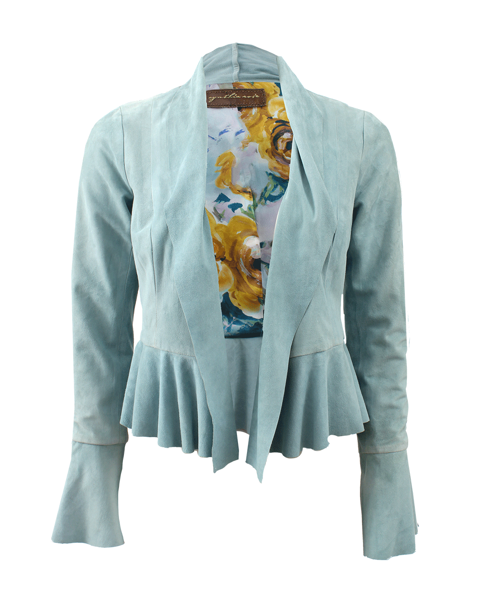 CYNTHIA ROSE-Short Cascade Suede Jacket-OCEAN