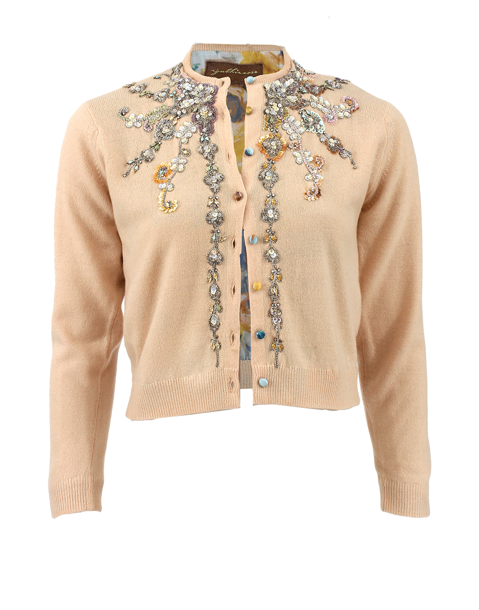 CYNTHIA ROSE-Beaded Scarlett Cardigan-SHELLPNK