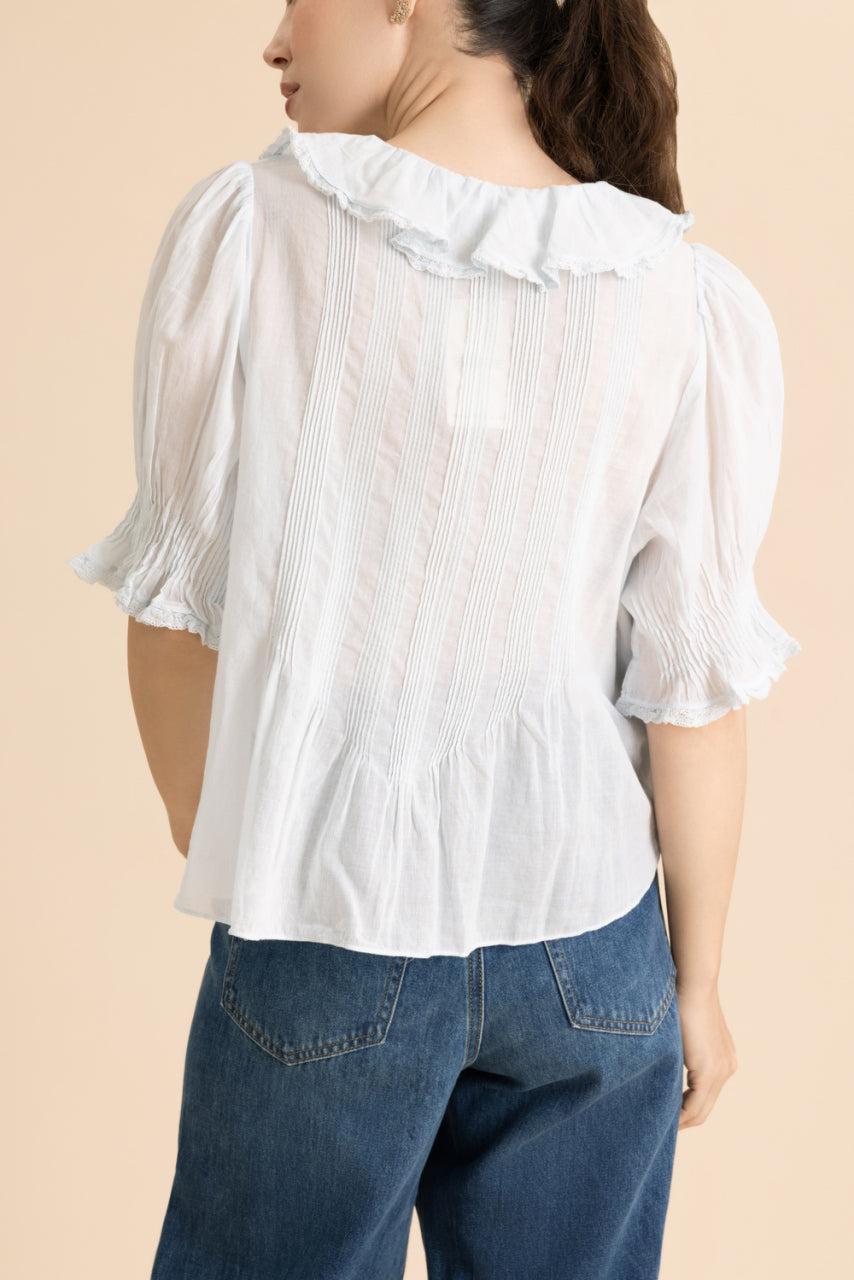 Henri Top - Alice Blue-BLUE-XS-CLOTHINGTOPBLOUSE-DOEN