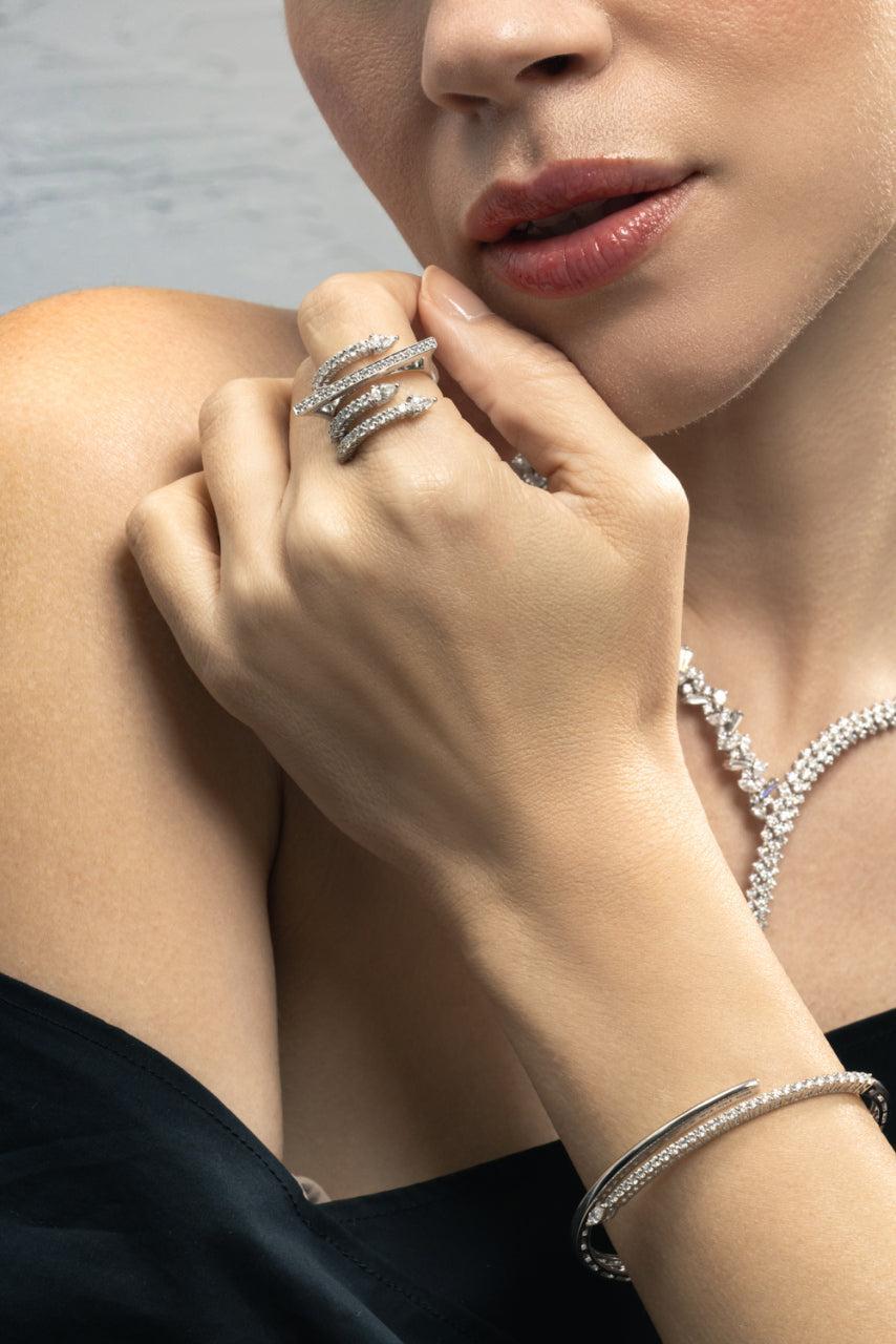 Diamond Four Line Ring-WHITE GOLD-6.25-JEWELRYFINE JEWELRING-YEPREM