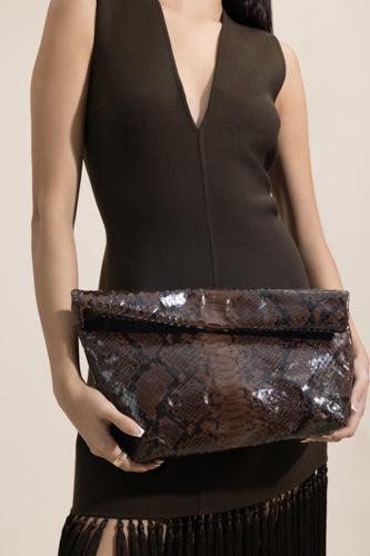 Maggie Lunch Clutch-BROWN-HANDBAGCLUTCHES-MICHAEL KORS COLLECTION