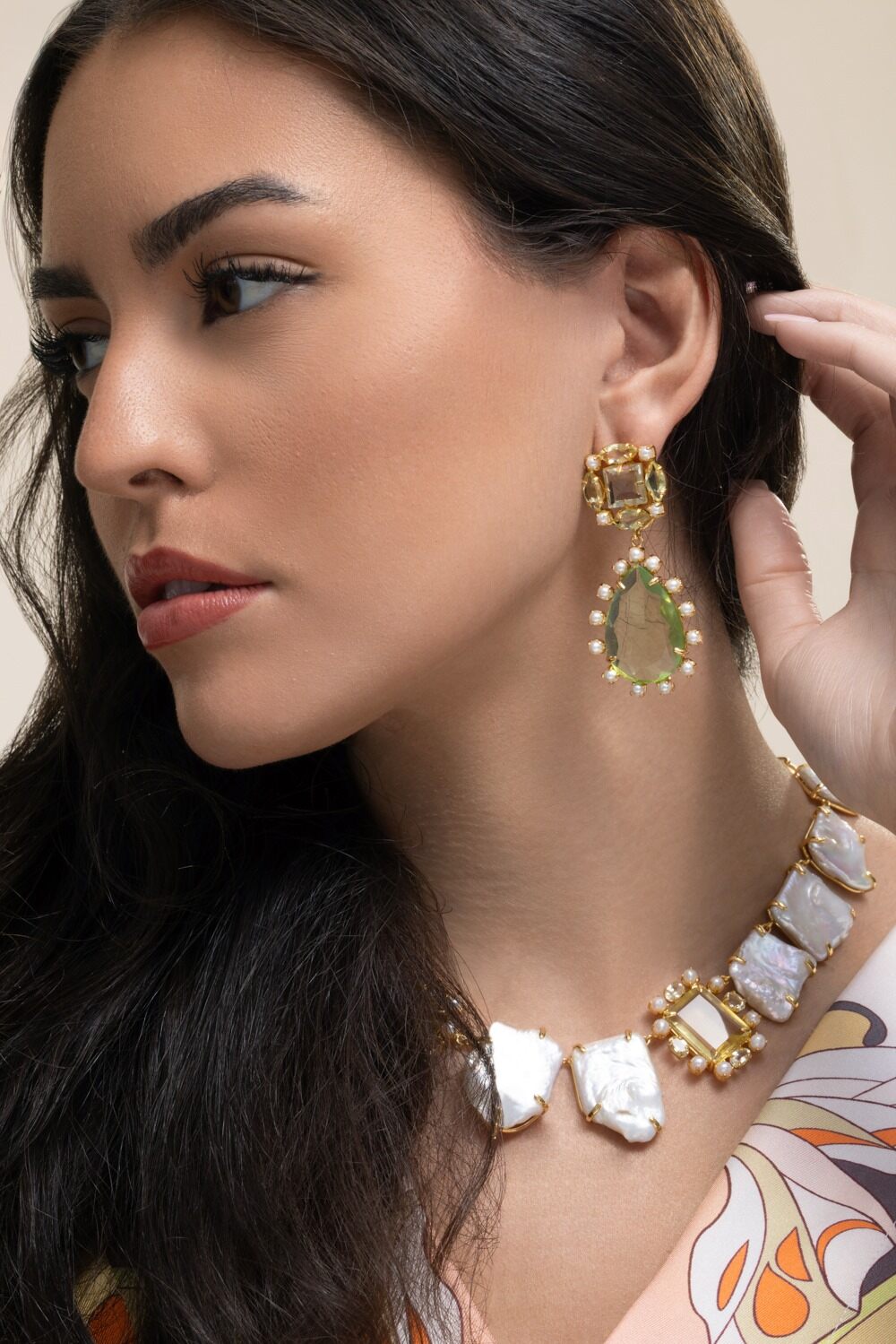 Amethyst Quartz Armani Earrings-GREEN-JEWELRYBOUTIQUEEARRING-BOUNKIT JEWELRY