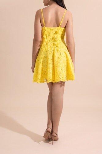 Corset Flare Short Dress-YELLOW-XS-CLOTHINGDRESSCASUAL-CAMILLA
