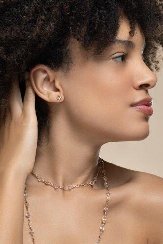 Diamond Pink Tourmaline Drop Earrings-YELLOW GOLD-JEWELRYFINE JEWELEARRING-COOMI