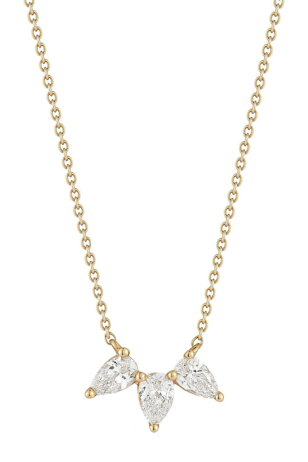 Taylor Elaine Trio Pear Necklace-YELLOW GOLD-16/18-JEWELRYFINE JEWELNECKLACE O-DANA REBECCA DESIGNS