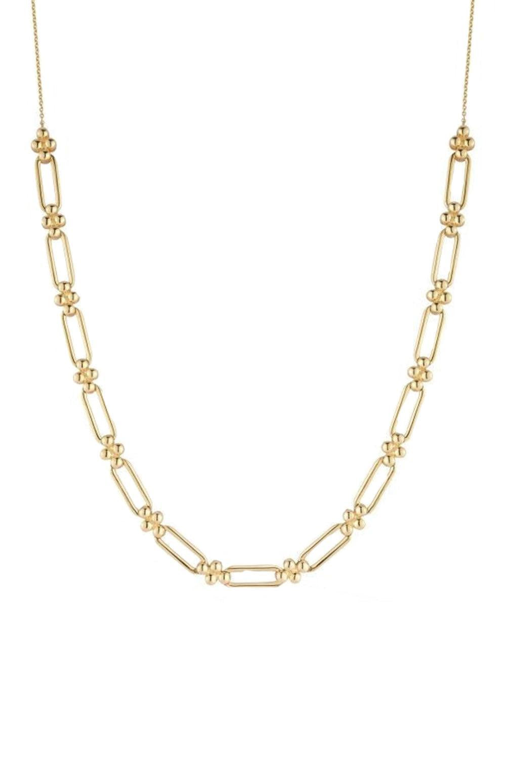 Poppy Rae Link Station Necklace-YELLOW GOLD-14/16-JEWELRYFINE JEWELNECKLACE O-DANA REBECCA DESIGNS
