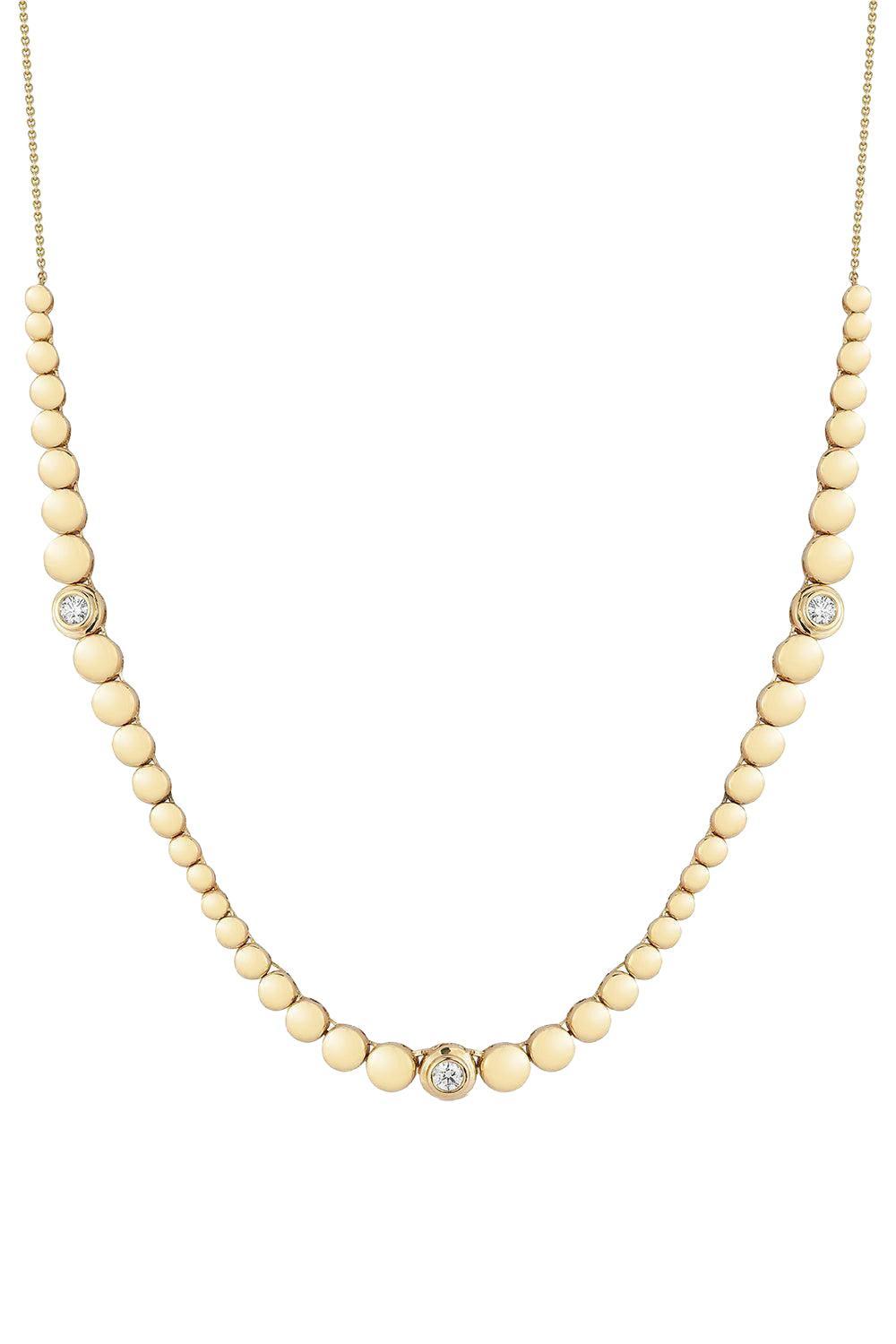 Poppy Rae Graduating Pebble Disc Station Necklace-YELLOW GOLD-16/18-JEWELRYFINE JEWELNECKLACE O-DANA REBECCA DESIGNS