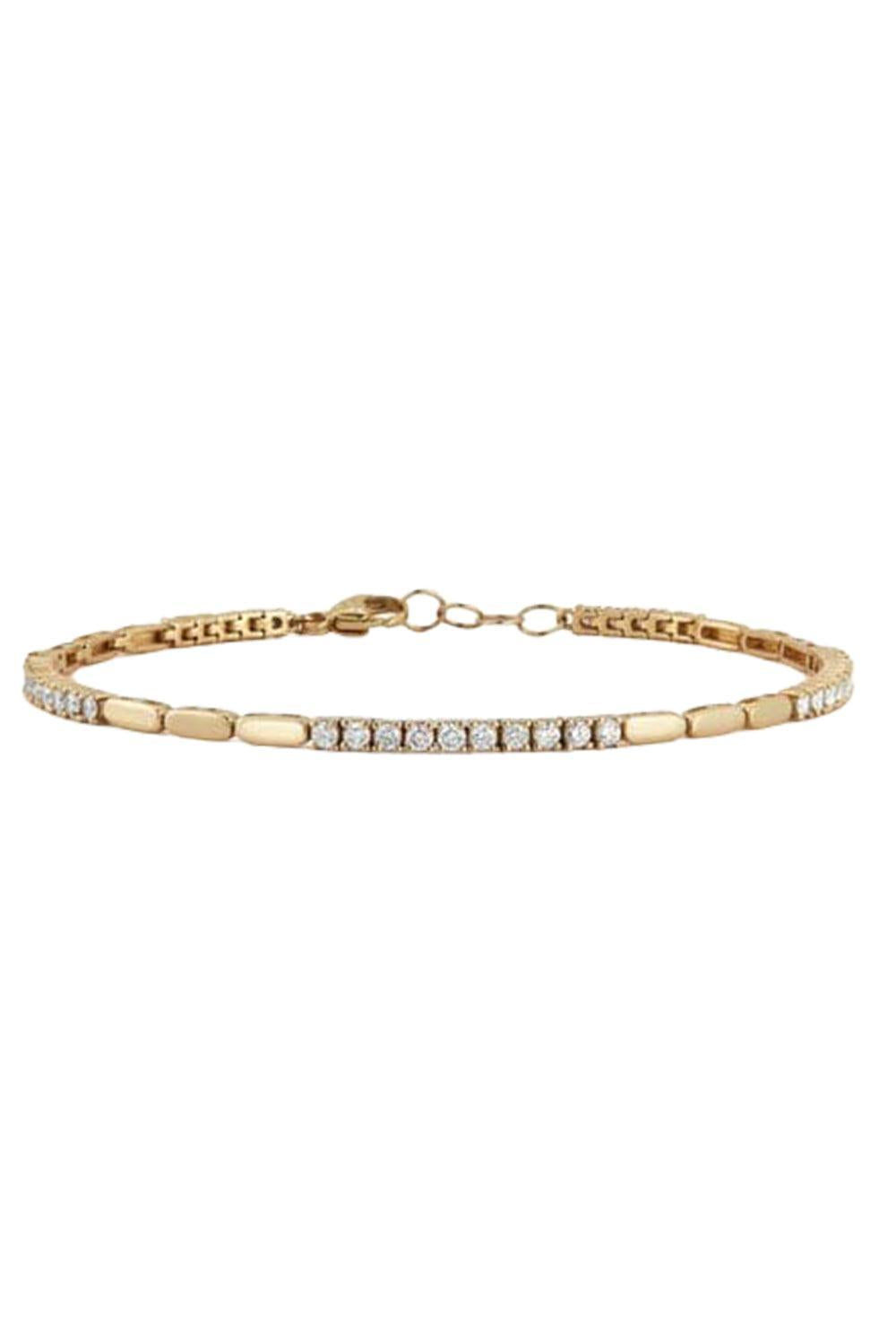 Yellow Gold Melody Eden Gold Bar Tennis Bracelet-YELLOW GOLD-JEWELRYFINE JEWELBRACELET O-DANA REBECCA DESIGNS