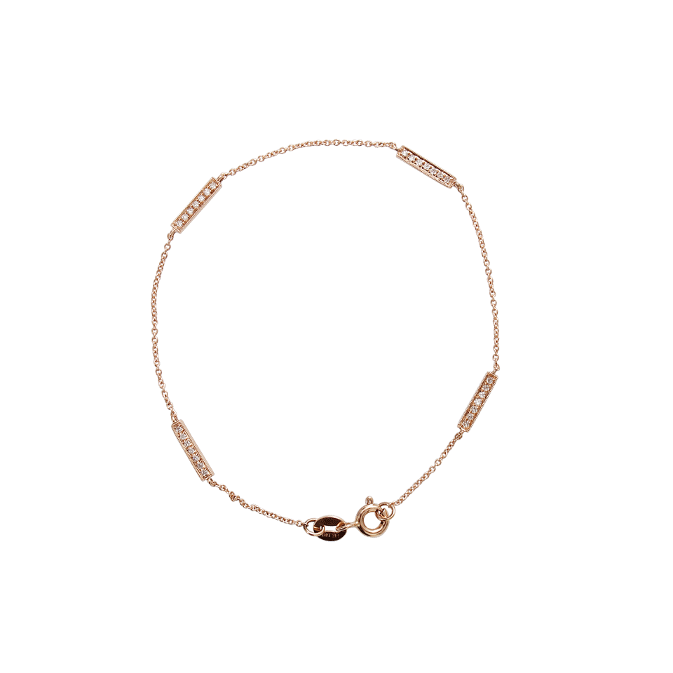 DANA REBECCA DESIGNS-Sylvie Rose Diamonds Bar Station Bracelet-ROSE GOLD