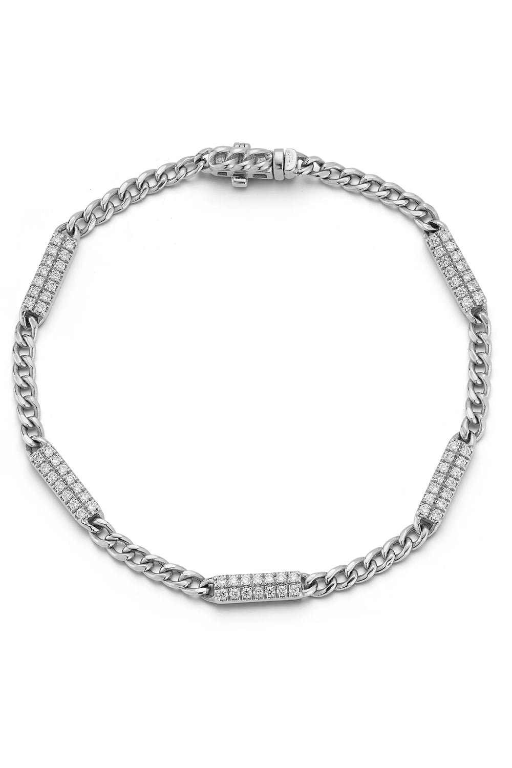 Sylvie Rose Cuban Chain Bar Bracelet-WHITE GOLD-7-JEWELRYFINE JEWELBRACELET O-DANA REBECCA DESIGNS