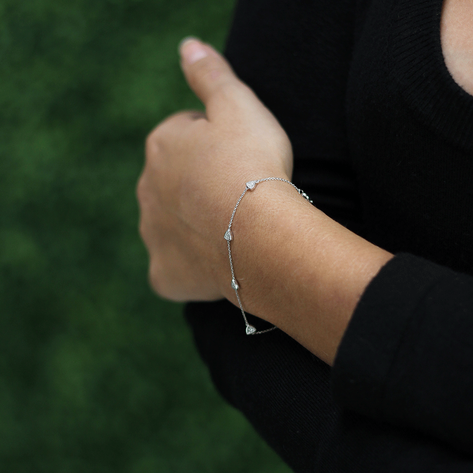 DANA REBECCA DESIGNS-Emily Sarah Station Bracelet-WHITE GOLD