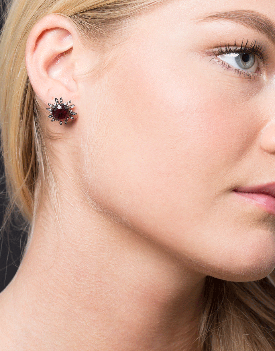 DANA REBECCA DESIGNS-Tourmaline and Diamond Fringe Studs-WHITE GOLD