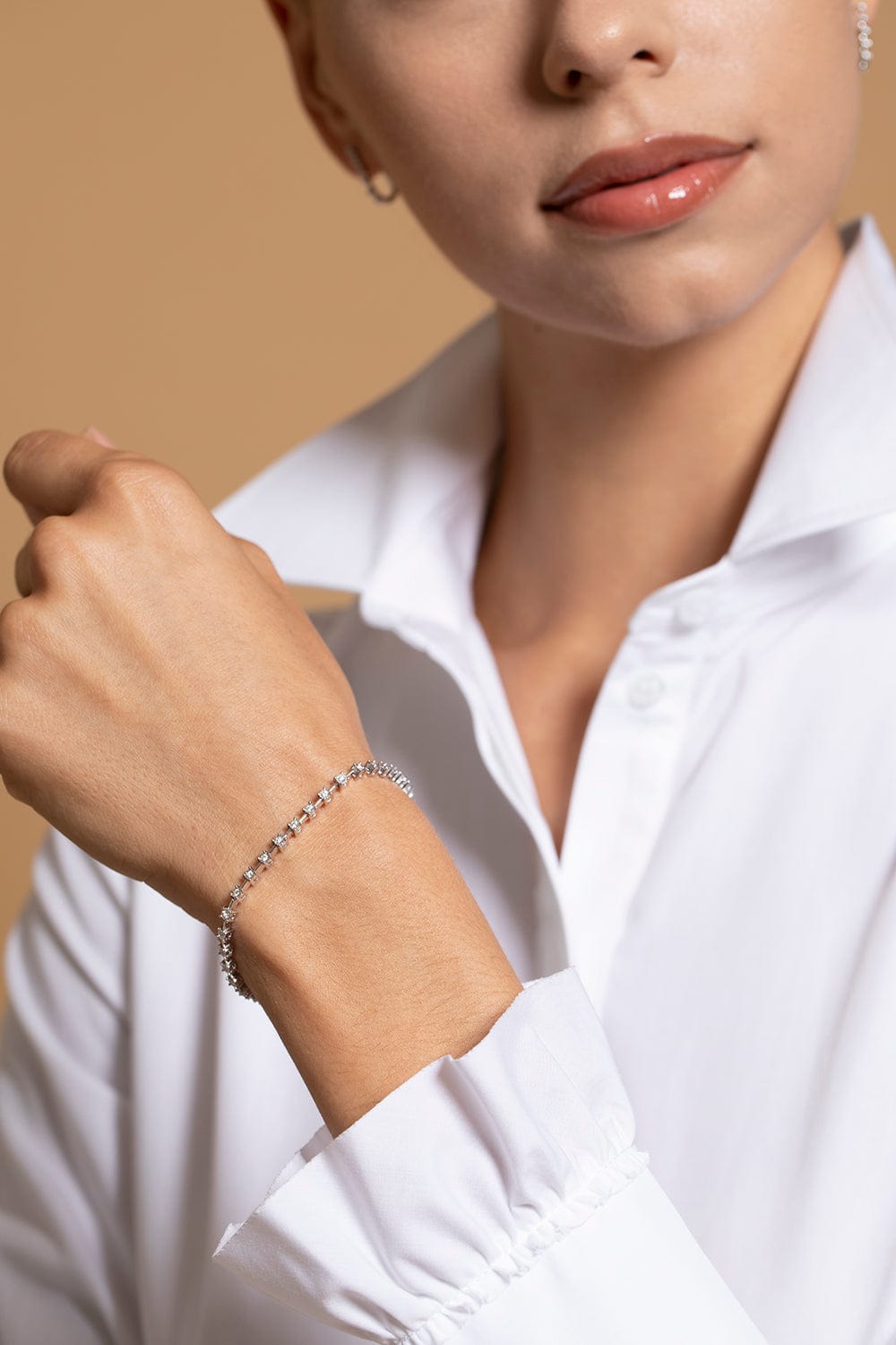 DANA REBECCA DESIGNS-White Gold Ava Bea Interval Tennis Bracelet-WHITE GOLD