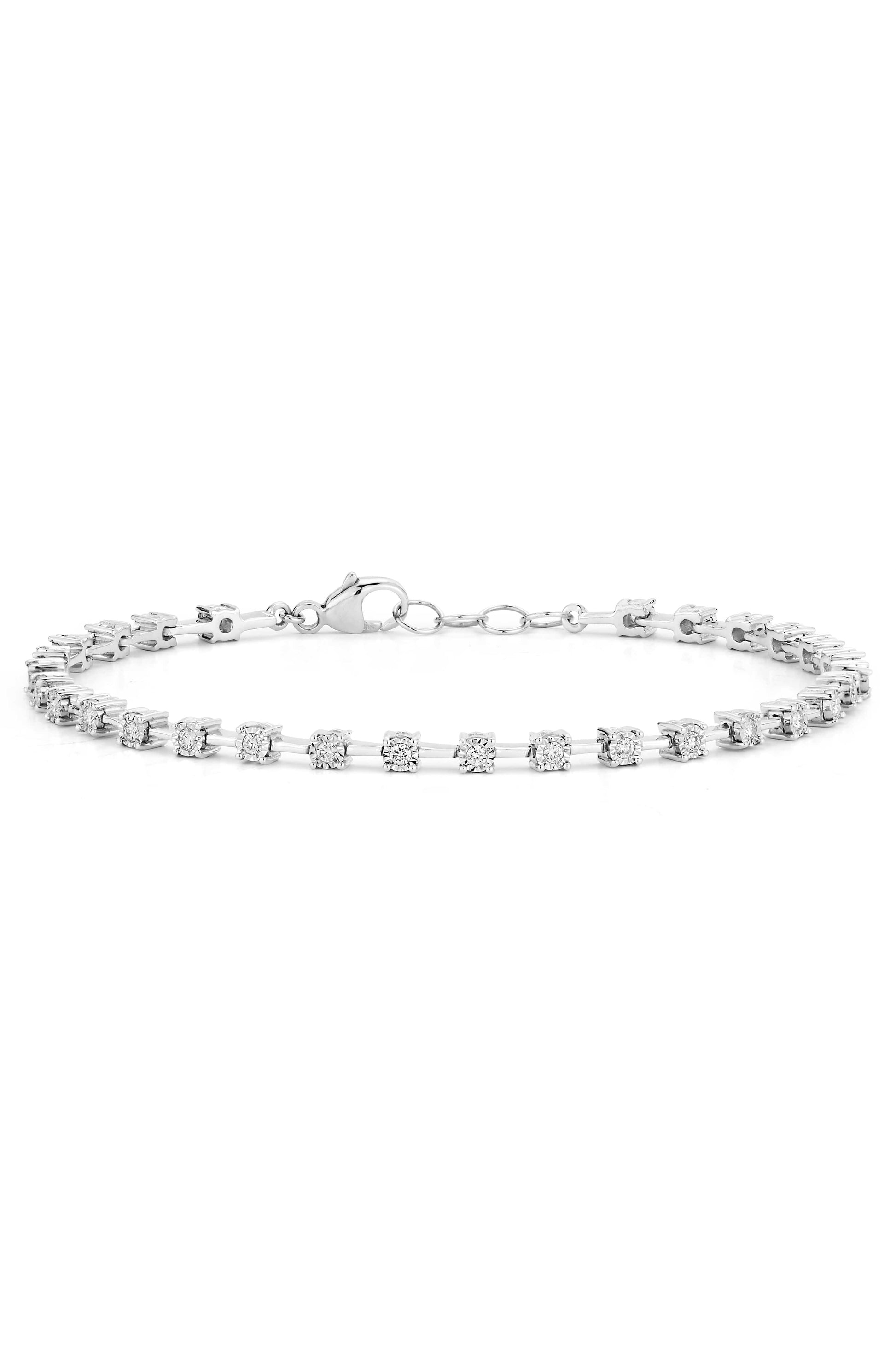 DANA REBECCA DESIGNS-White Gold Ava Bea Interval Tennis Bracelet-WHITE GOLD