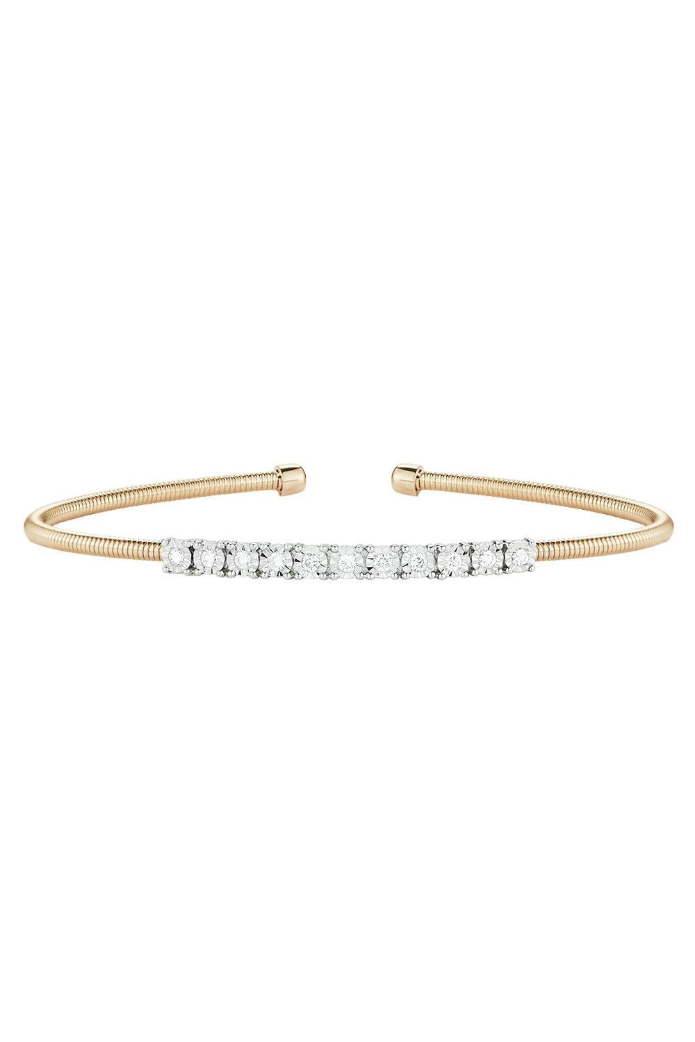 Diamond Ava Bea Flexi Cuff Bracelet-YELLOW GOLD-6-JEWELRYFINE JEWELBRACELET O-DANA REBECCA DESIGNS