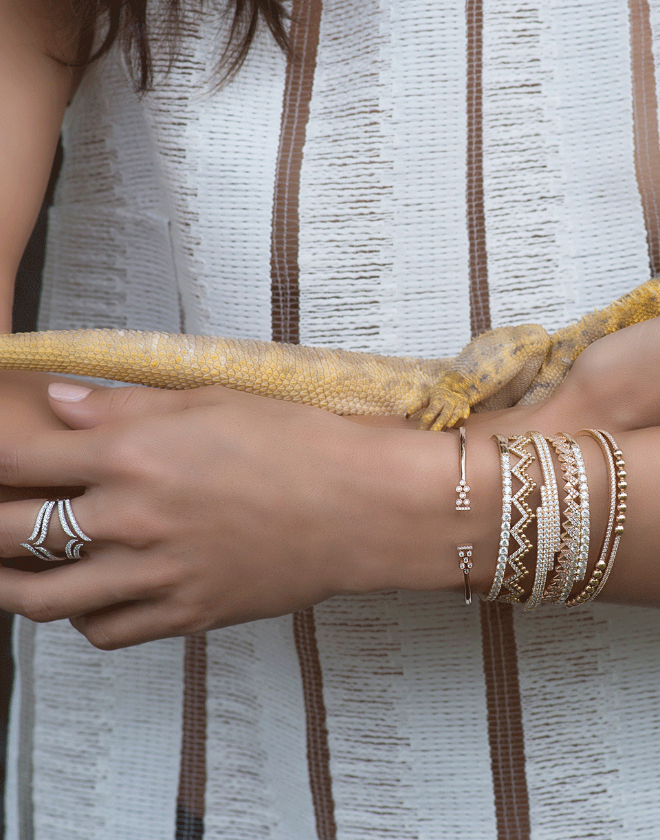 DANA REBECCA DESIGNS-Nikki Joy Diamond Cuff Bracelet-YELLOW GOLD